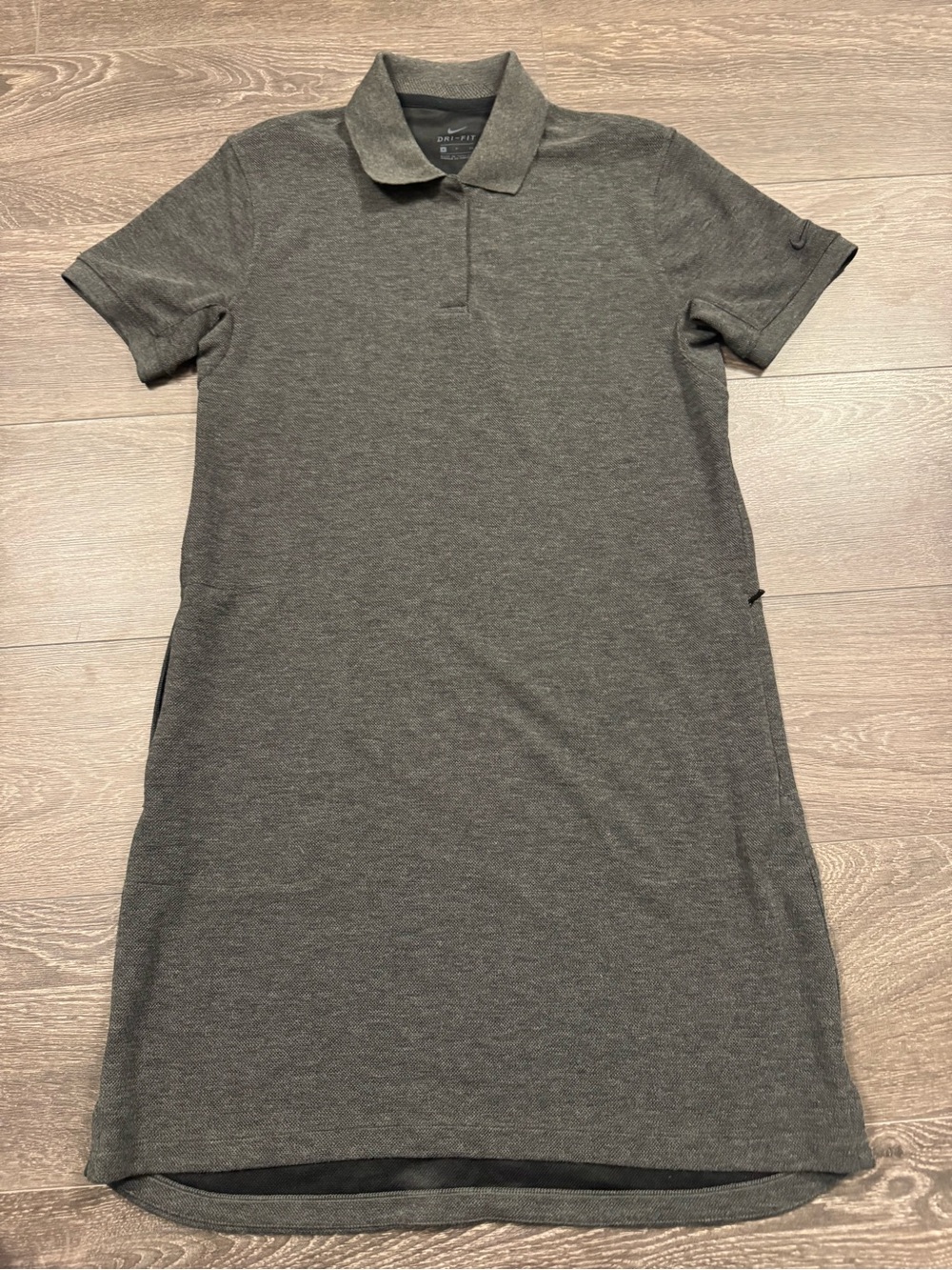Nike Women’s Polo Midi Dress in Charcoal Gray